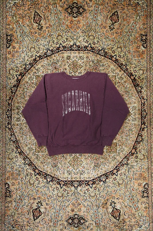 SUGARHILL COLLEGE PRINT SWEAT SHIRT (AGED RED)-- Seamless Knitted Crochet