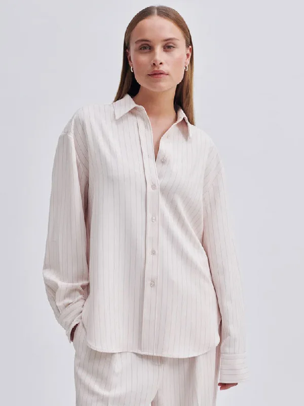 Second Female Kama Shirt Mauve-- Striped Floral Plaid