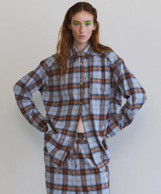 【25SPRING PRE-ORDER】Checkered Shirt-- Graphic Embroidered Appliqued