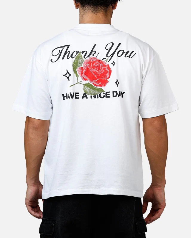 Market Thank You T-Shirt White-- Cotton Fabric Linen Fabric Terry Fabric