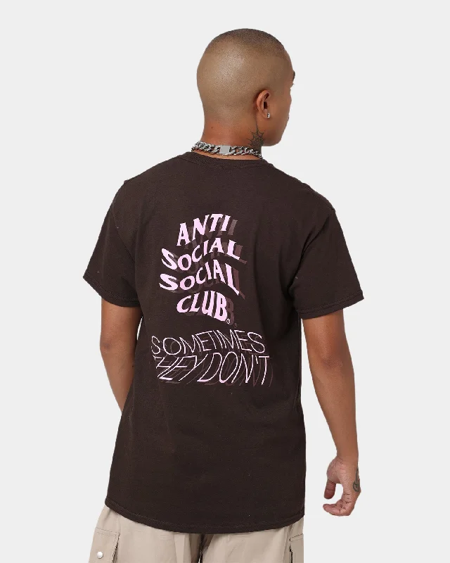 Anti Social Social Club Sometimes They Don't T-Shirt Brown-- Mesh Blend Leather Blend Suede Blend Anti Social Social Club Sometimes They Don't T-Shirt Brown-- Mesh Blend Leather Blend Suede Blend