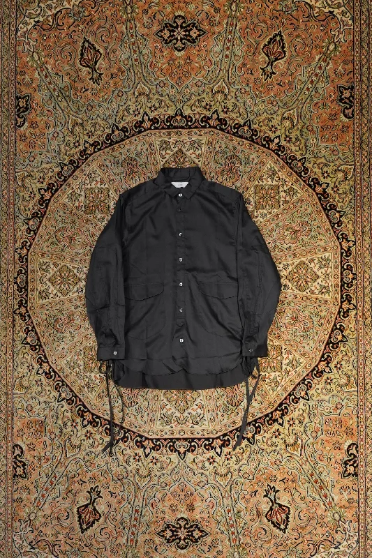 SUGARHILL Classic Round front Shirt (BLACK)-- Collared Crew Neck Turtle Neck