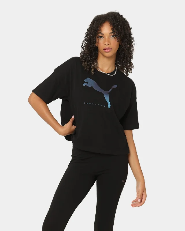 Puma Women's Cyber Graphic T-Shirt Puma Black-- Mesh Blend Leather Blend Suede Blend Puma Women's Cyber Graphic T-Shirt Puma Black-- Mesh Blend Leather Blend Suede Blend