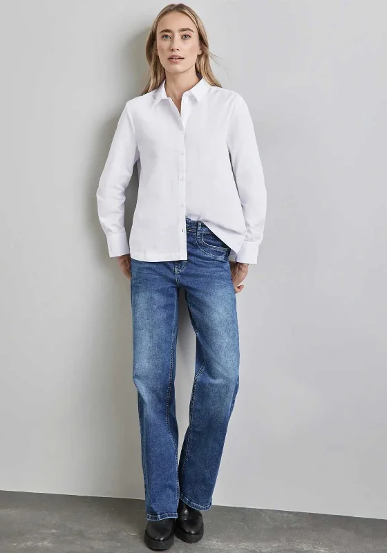Street One Button Up Shirt, White-- Oversized T-Shirt Spandex breathable