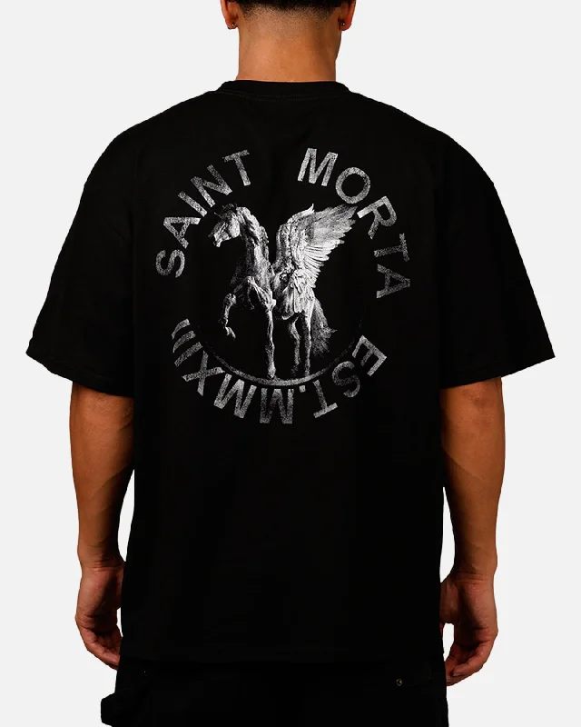 Saint Morta Pegasus Drop T-Shirt Black-- Rayon Velvet Corduroy
