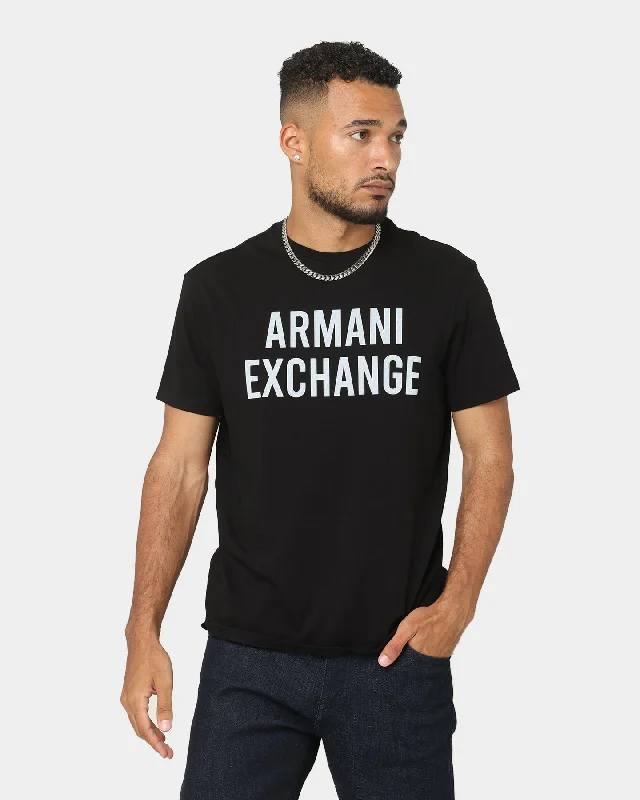 Armani Exchange Holographic Logo T-Shirt Black-- Satin Fabric Silk Fabric Chiffon Fabric Armani Exchange Holographic Logo T-Shirt Black-- Satin Fabric Silk Fabric Chiffon Fabric