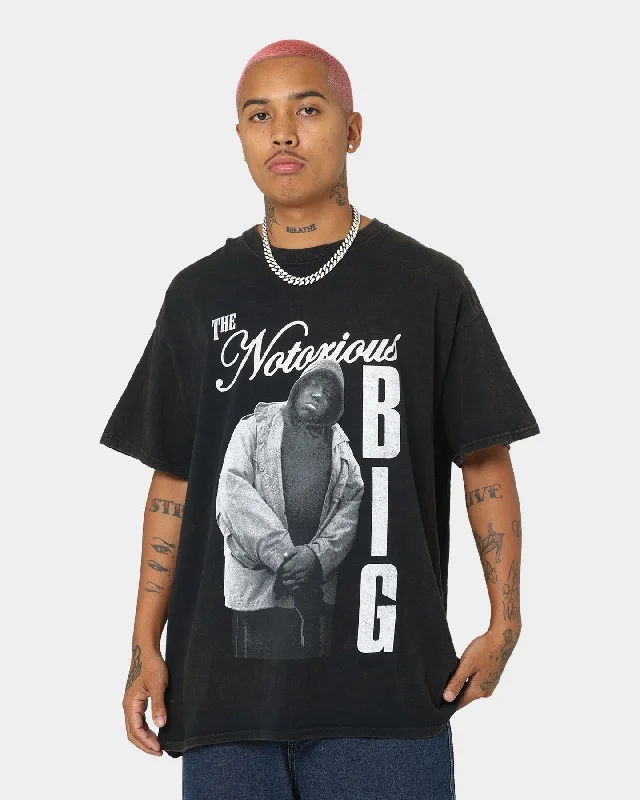 Notorious B.I.G Notorious Stance Vintage T-Shirt Black Wash-- Solid Print Embellished Notorious B.I.G Notorious Stance Vintage T-Shirt Black Wash-- Solid Print Embellished