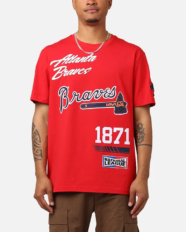 Pro Standard Atlanta Braves Fast Lane SJ T-Shirt Red-- Zippered Buttoned Snapped