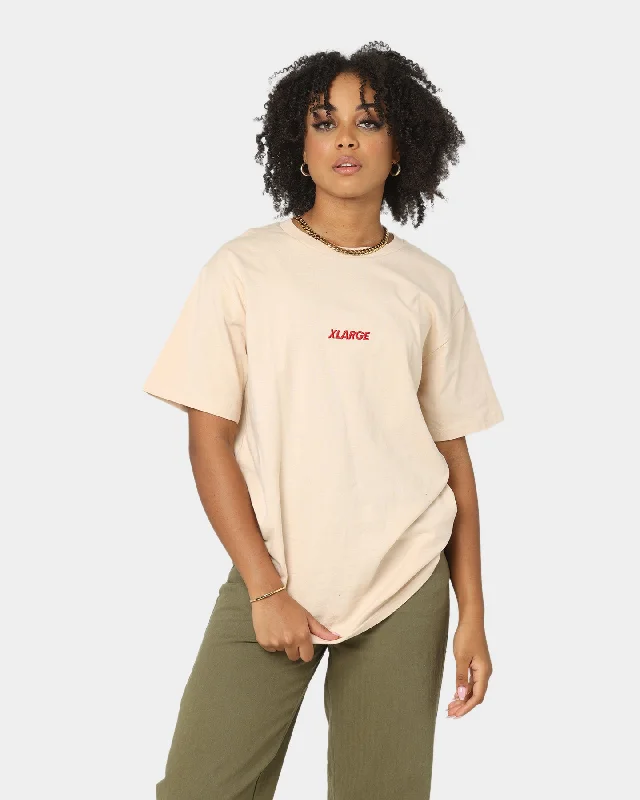 X-Large HW Text Short Sleeve T-Shirt Natural-- Houndstooth Herringbone Solid