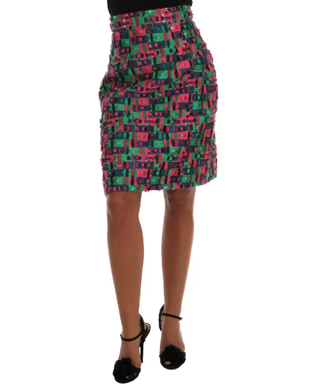 Dolce & Gabbana  Women's Tweed Mini Skirt - Multi wool skirt breathable