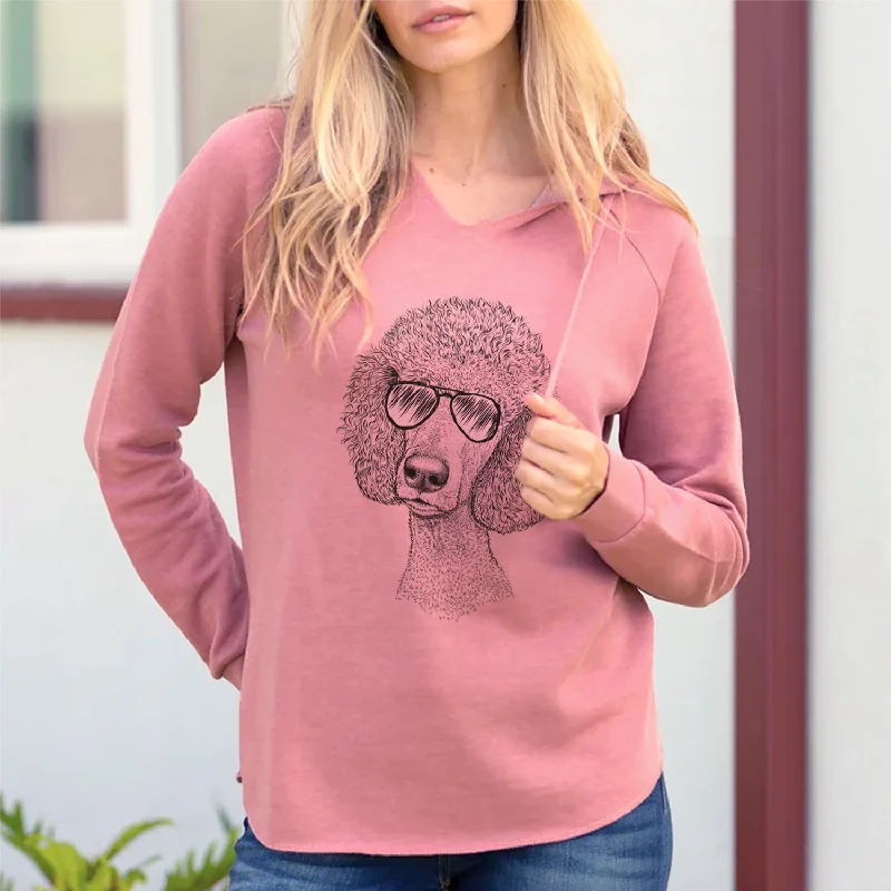 Aviator Yuki the Poodle - Cali Wave Hooded Sweatshirt Hoodie with Hem Patch Decorative Personalized Aviator Yuki the Poodle - Cali Wave Hooded Sweatshirt Hoodie with Hem Patch Decorative Personalized