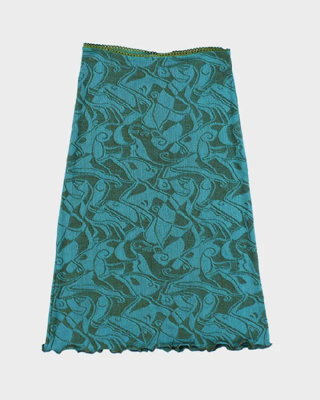 Vintage 90s Damoda Pattern Skirt - M cashmere skirt soft