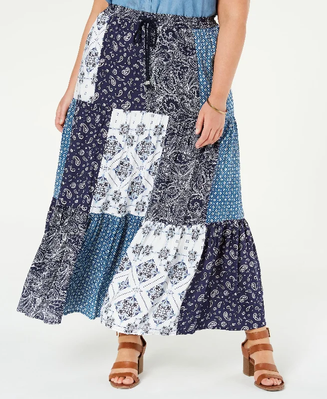 Style & Co Plus Size Bandana Maxi Skirt flowy skirt hem
