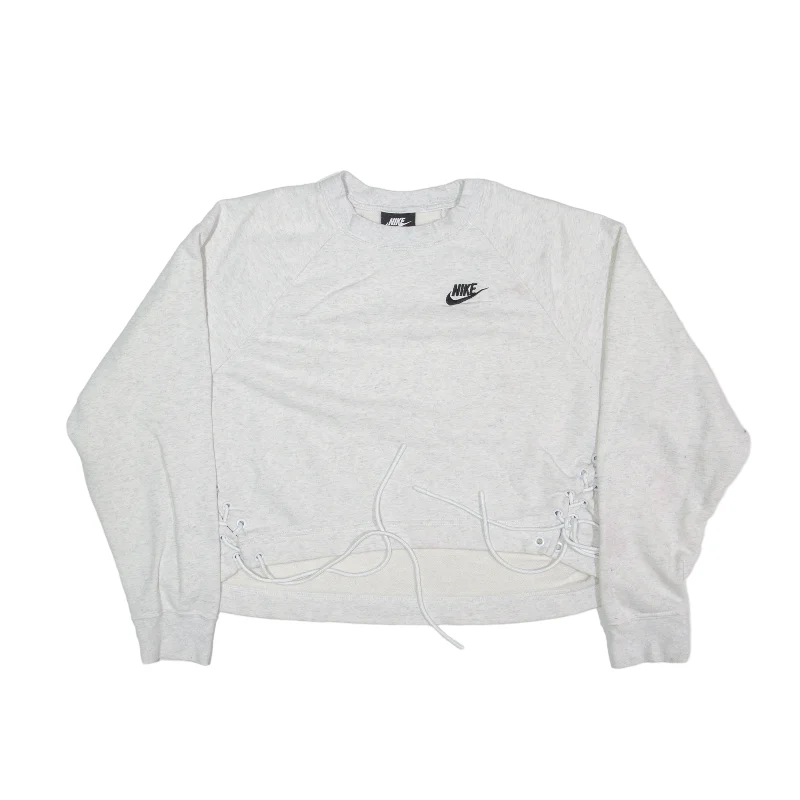 NIKE Crop Sweatshirt Grey Womens S Hoodie with Gradient Ombre Colorful