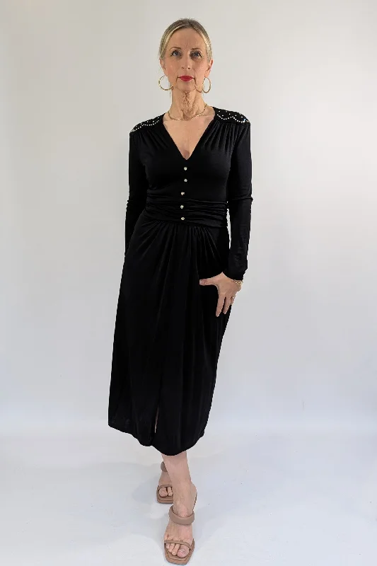 1970s Long Sleeve Diamante Dress Tunics Canvas sturdy