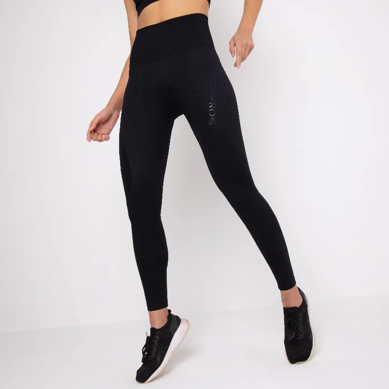 Rai V2.0 Seamless Leggings - Black Comfortable Bootcut Workout Leggings