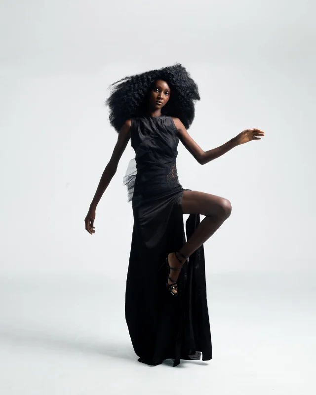 Joseph Ejiro Ruched Silk Slip Dress With Lace And Tulle Details Tunics Spring floral Joseph Ejiro Ruched Silk Slip Dress With Lace And Tulle Details Tunics Spring floral
