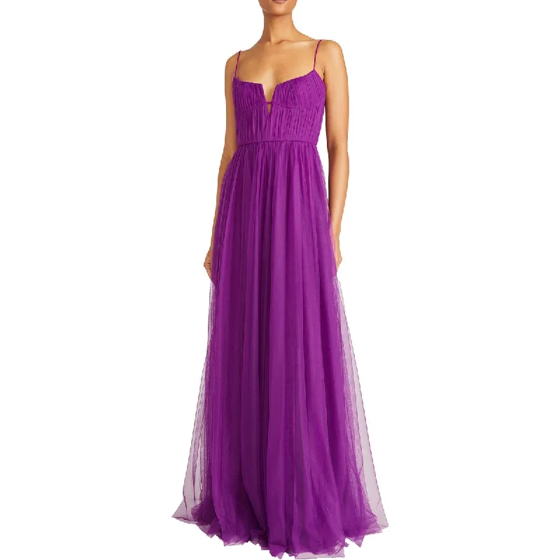 Womens Pleated Tea Length Evening Dress Tunics Stylish elegant