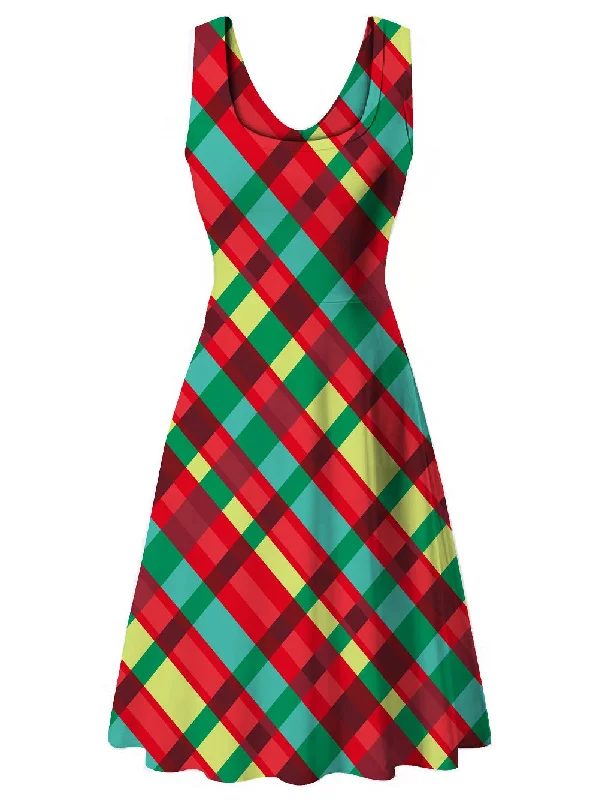 Haute Edition Women's Christmas Holiday Print Flared Skater Dress Tunics Top rated