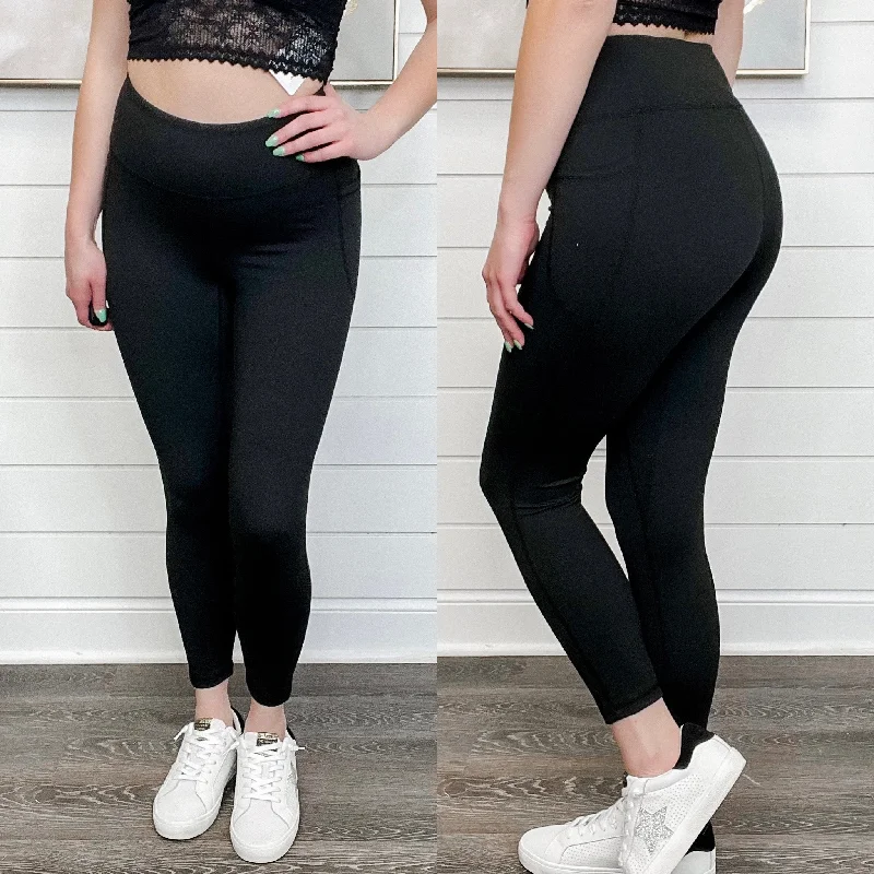 White Birch Proper Look High Rise Black Leggings Trendy Sporty Compression Leggings