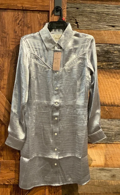 Wrangler Silver Flow Fringe Snap Up Dress Tunics Fashionable trendy