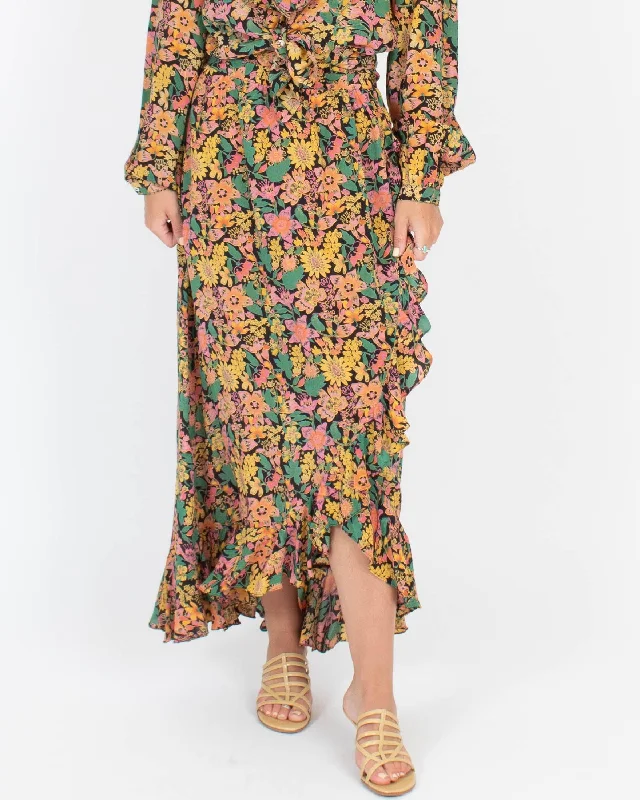 Silk Ruffle Wrap Skirt patchwork skirt art