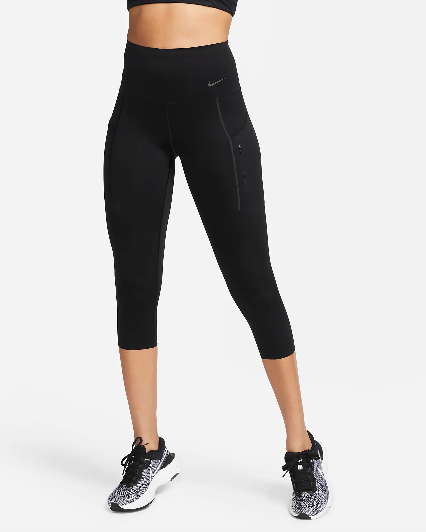 Nike Go Firm-Support High-Waisted Cropped Leggings with Pockets - Women's Elegant Shiny Black Leggings Nike Go Firm-Support High-Waisted Cropped Leggings with Pockets - Women's Elegant Shiny Black Leggings