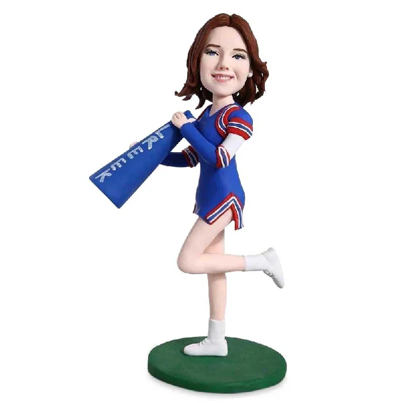 Custom Female Cheerleader Bobbleheads In Blue Skirt With A Slit lace skirt romantic
