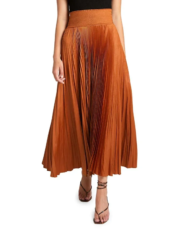 Demi Pleated Midi Skirt mini skirt trendy