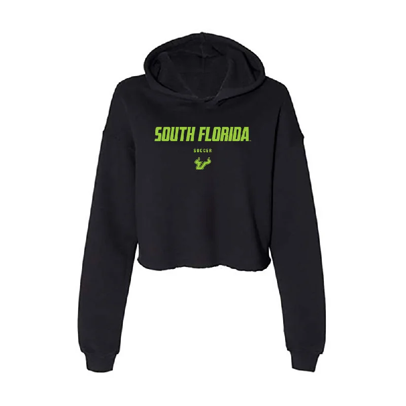 USF - NCAA Women's Soccer : Sydney Schwarz - Women's Crop Fleece Hoodie Hoodie with Contrast Stitching Detailed Premium USF - NCAA Women's Soccer : Sydney Schwarz - Women's Crop Fleece Hoodie Hoodie with Contrast Stitching Detailed Premium