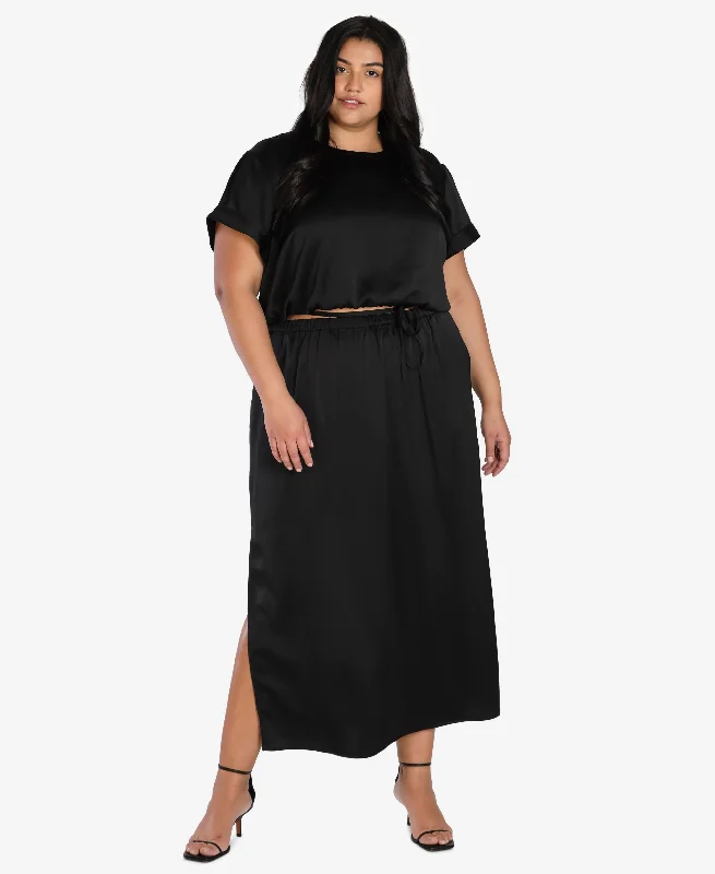 Nicole Williams English Plus Size Satin Skirt modal blend skirt