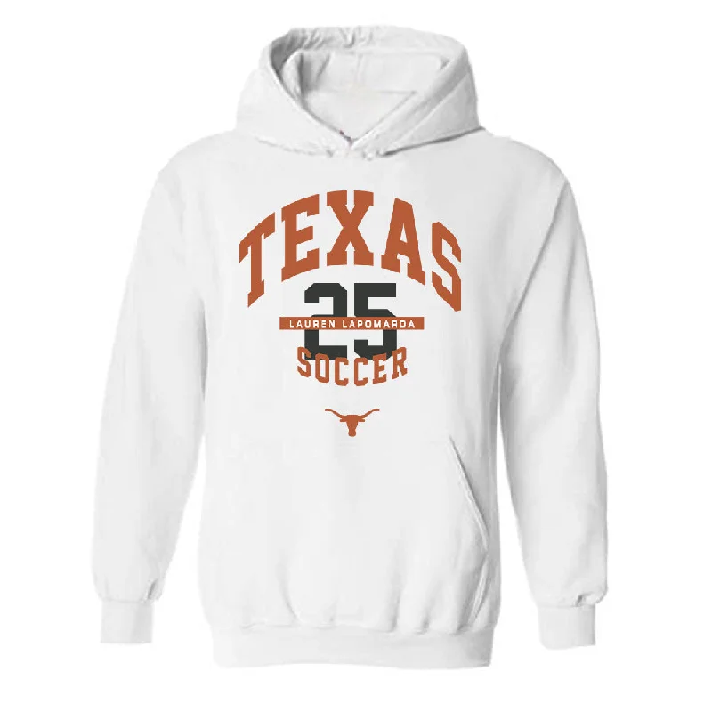 Texas - NCAA Women's Soccer : Lauren Lapomarda - Classic Fashion Shersey Hooded Sweatshirt Hoodie with Strings Custom Fit Adjustable Texas - NCAA Women's Soccer : Lauren Lapomarda - Classic Fashion Shersey Hooded Sweatshirt Hoodie with Strings Custom Fit Adjustable