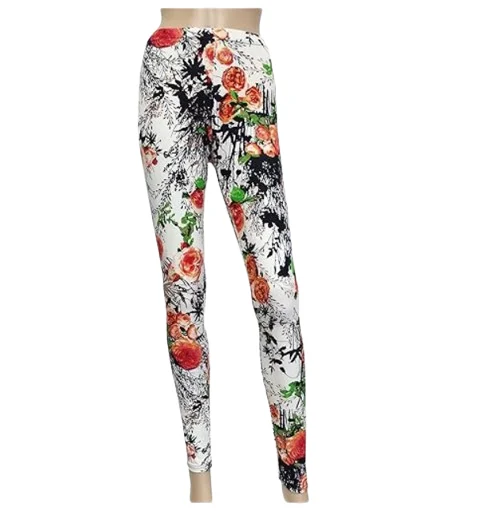 JAVEL Women's Regular Size High Waisted Fashion Print Leggings,4 in Pack Trendy Foil Finish Leggings JAVEL Women's Regular Size High Waisted Fashion Print Leggings,4 in Pack Trendy Foil Finish Leggings