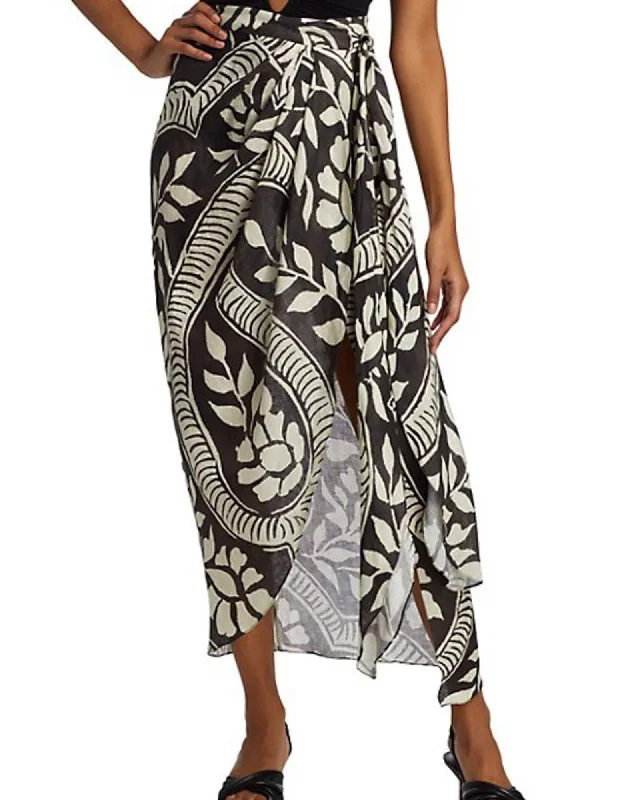 "Celia Found in India" Midi Skirt silk skirt smooth