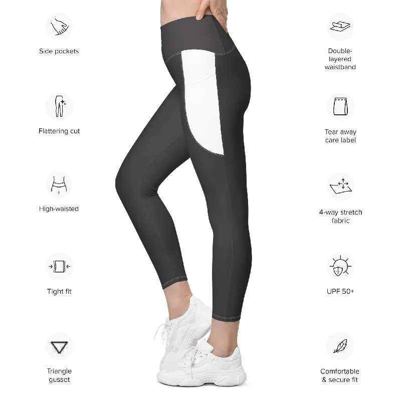 Life League Gear - Women's Leggings with Pockets - Rock Lobster Grey Elegant Sheer Leggings Life League Gear - Women's Leggings with Pockets - Rock Lobster Grey Elegant Sheer Leggings
