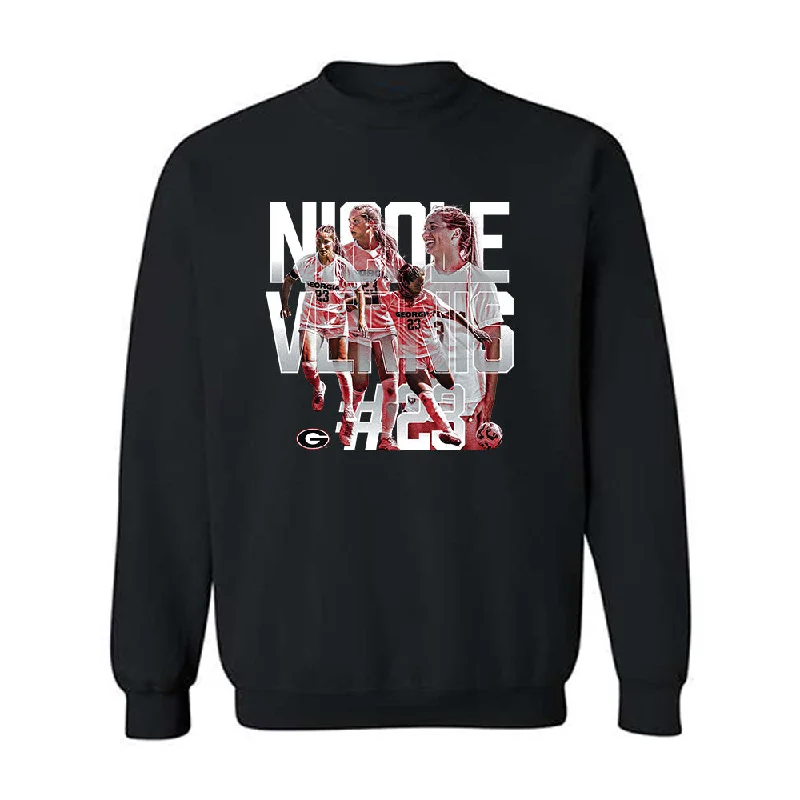 Georgia - NCAA Women's Soccer : Nicole Vernis - Player Collage Crewneck Sweatshirt Hoodie with Strings Custom Fit Adjustable Georgia - NCAA Women's Soccer : Nicole Vernis - Player Collage Crewneck Sweatshirt Hoodie with Strings Custom Fit Adjustable