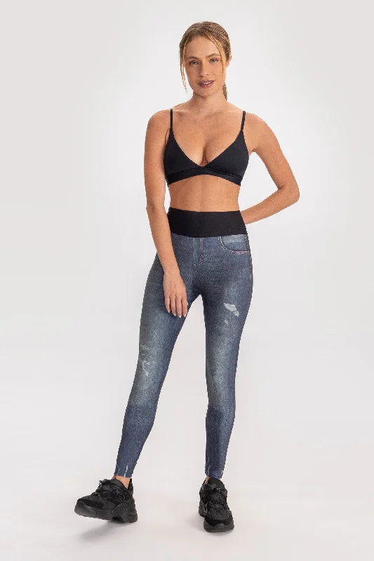 Urban Neo Denim Leggings Elegant Textured Leggings