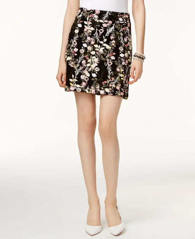 INC International Concepts Petite Floral Print Mini Skirt leather skirt sleek