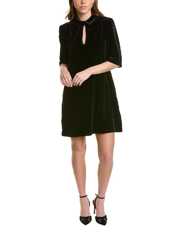 Traffic People Peep Velvet Shift Dress Tunics Business professional