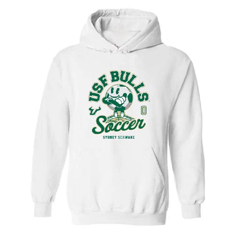 USF - NCAA Women's Soccer : Sydney Schwarz - Fashion Shersey Hooded Sweatshirt Hoodie with Neon Bright Vibrant USF - NCAA Women's Soccer : Sydney Schwarz - Fashion Shersey Hooded Sweatshirt Hoodie with Neon Bright Vibrant