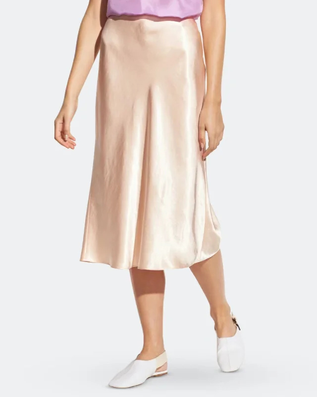 "Satin Slip" Midi Skirt linen skirt airy