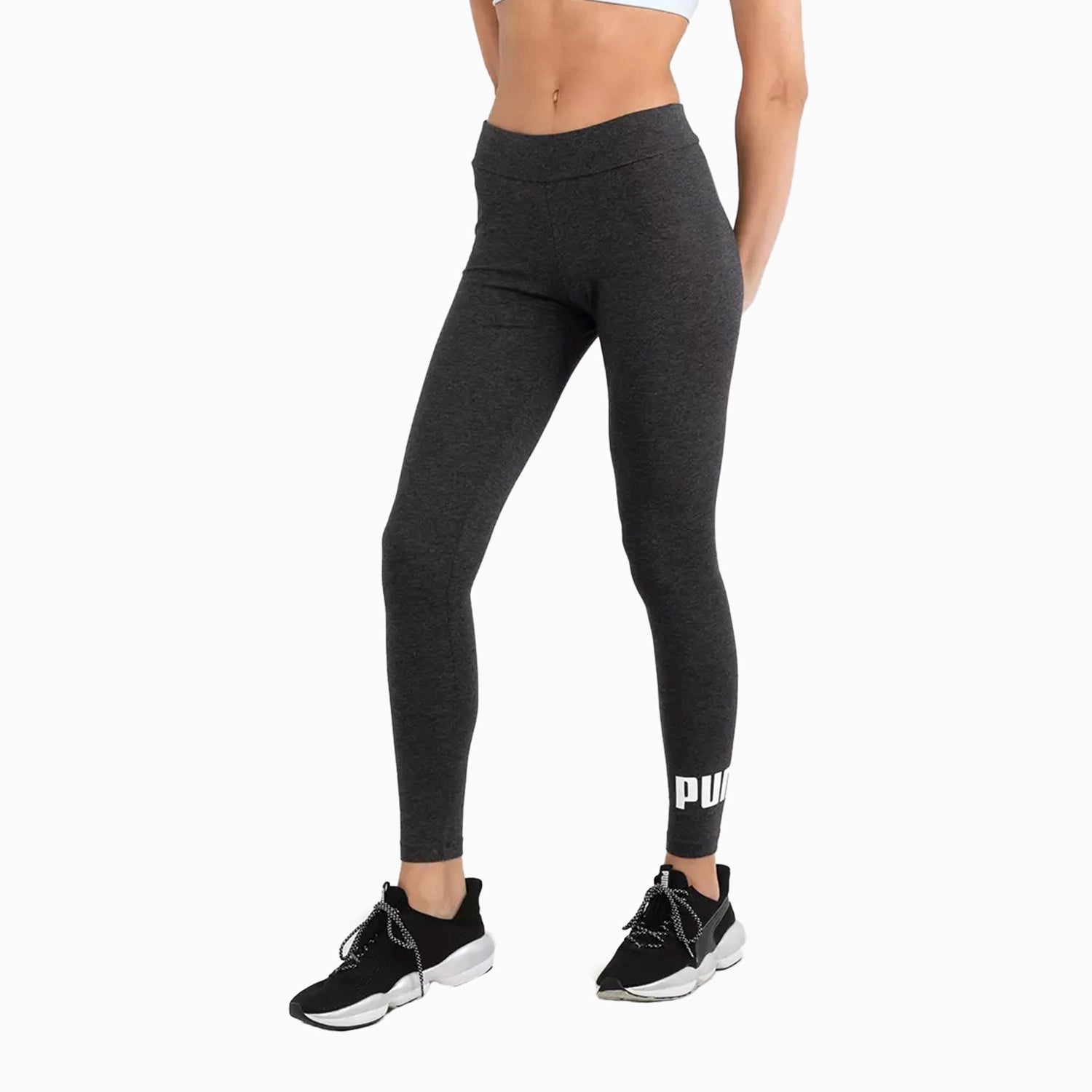 Womens Essential Logo Legging Comfortable Fleece-Lined Leggings