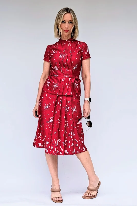70s Berkertex Red Dress Floral Print girly
