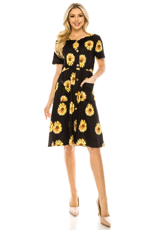 Haute Edition Women's Crewneck Button Down Dress With Front Pockets Tunics New arrival Haute Edition Women's Crewneck Button Down Dress With Front Pockets Tunics New arrival