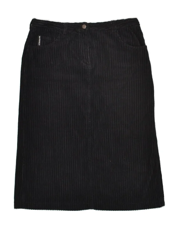 BEST COMPANY Womens High Waist Corduroy Skirt IT 48 XL W32  Black Cotton lace skirt intricate