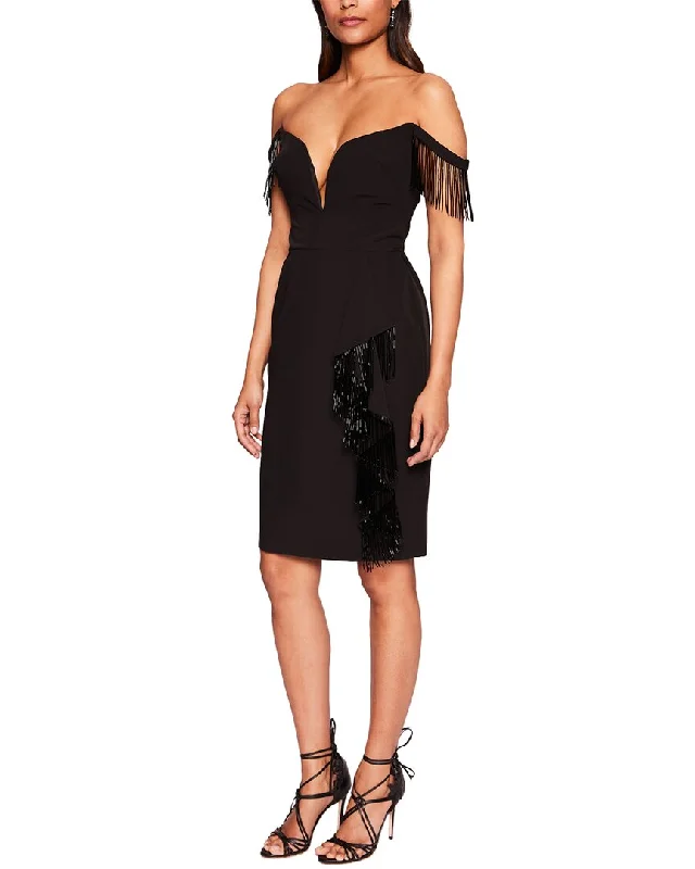 Marchesa Notte Off Shoulder Mini Cocktail Dress Tunics Distressed trendy
