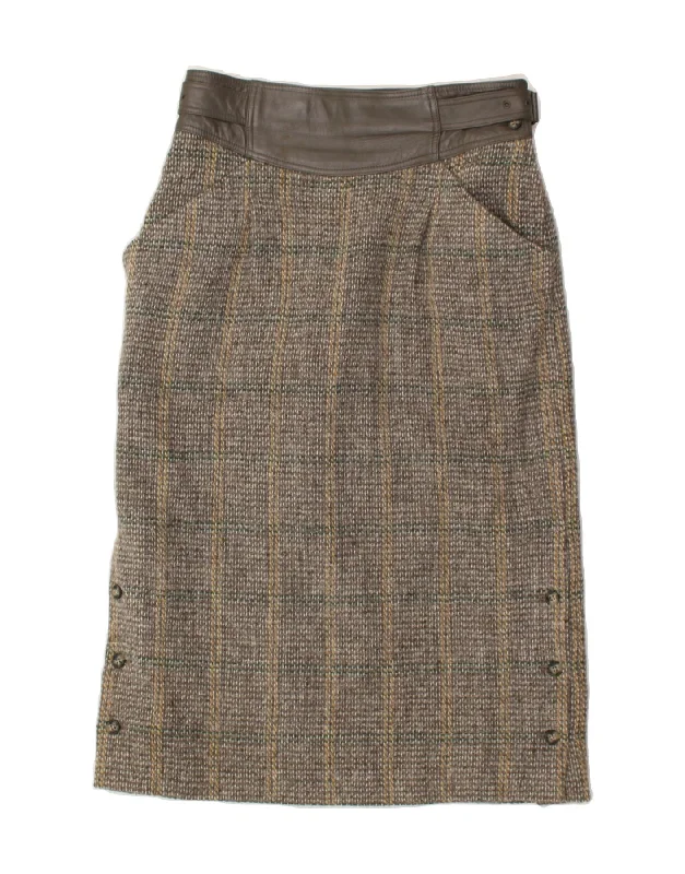 VINTAGE Womens Straight Skirt IT 44 Medium W28  Grey lace skirt feminine