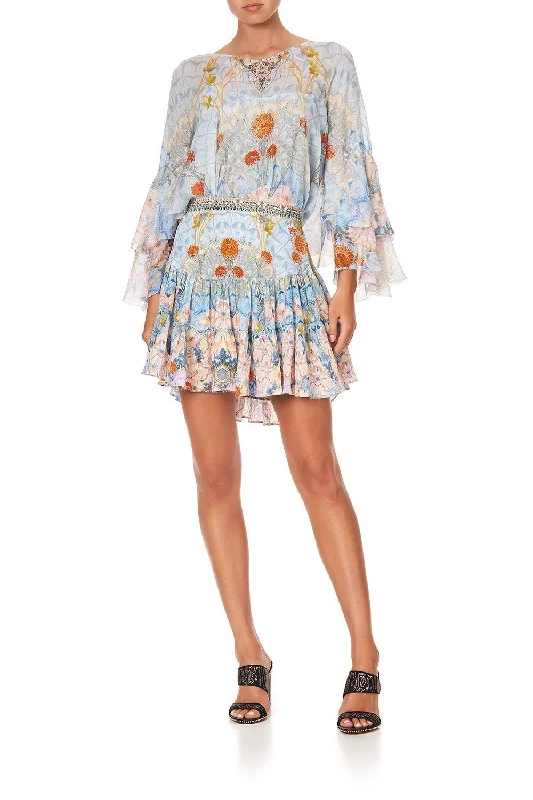 GATHERED PANEL MINI SKIRT MORRIS MUSE cashmere skirt soft