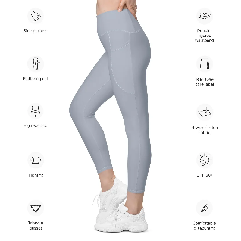 Life League Gear - Women's Leggings with Pockets - SOLID COOL GREY Stylish Sporty Performance Leggings Life League Gear - Women's Leggings with Pockets - SOLID COOL GREY Stylish Sporty Performance Leggings