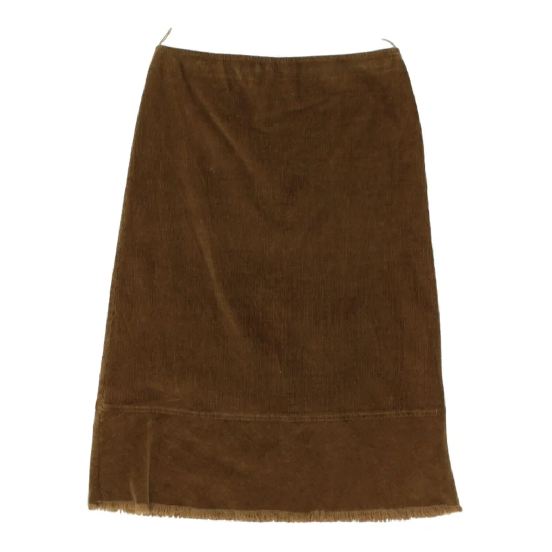 Max & Co Womens Brown Corduroy Knee Length Skirt | Vintage High End Designer VTG corduroy skirt comfortable